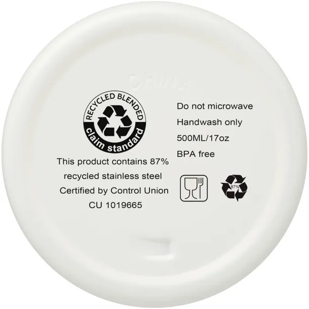 VASA 500 ml RCS certified recycled stainless steel copper vacuum insulated bottle White
