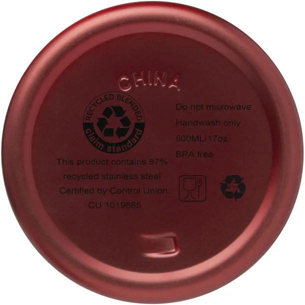 VASA 500 ml RCS certified recycled stainless steel copper vacuum insulated bottle Red