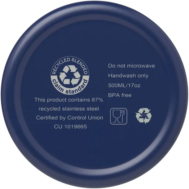VASA 500 ml RCS certified recycled stainless steel copper vacuum insulated bottle Blue