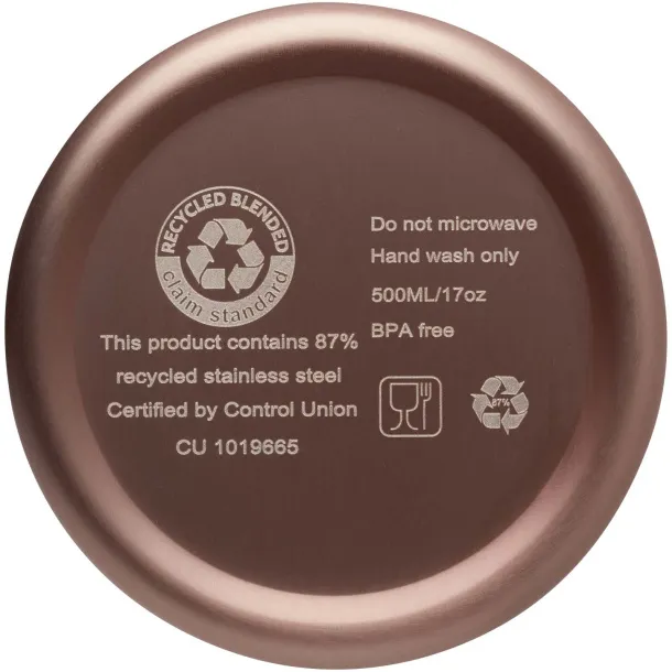VASA 500 ml RCS certified recycled stainless steel copper vacuum insulated bottle Bronze