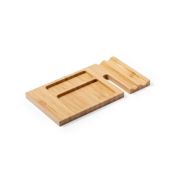  Bamboo desk organizer, phone stand Neutral