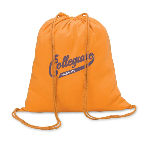 COLORED Cotton 100 gsm drawstring bag Orange