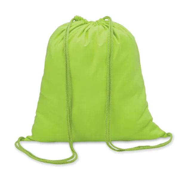 COLORED Cotton 100 gsm drawstring bag Lime