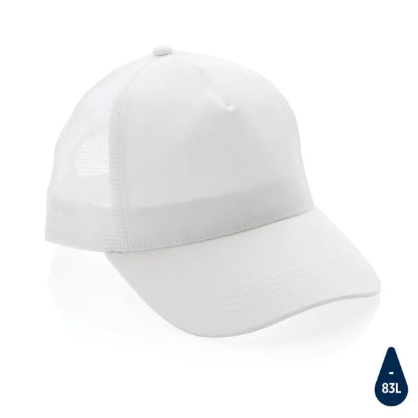  Impact AWARE™ Brushed rcotton 5 panel trucker cap 190gr - XD Collection White 