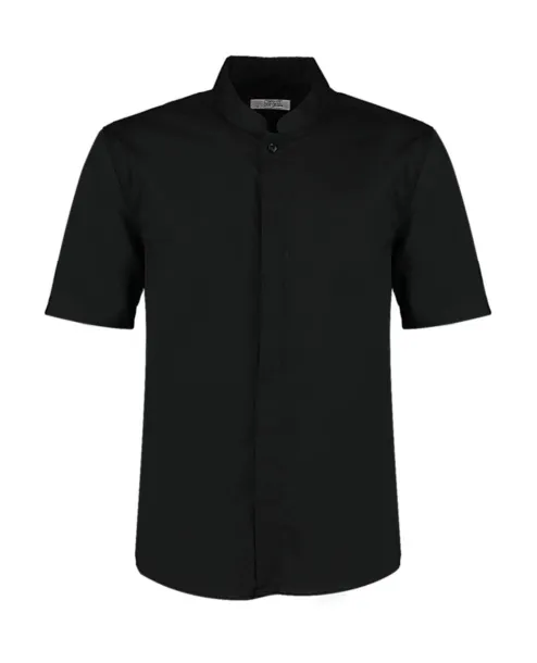  Tailored Fit Mandarin Collar Shirt SSL - Bargear Black