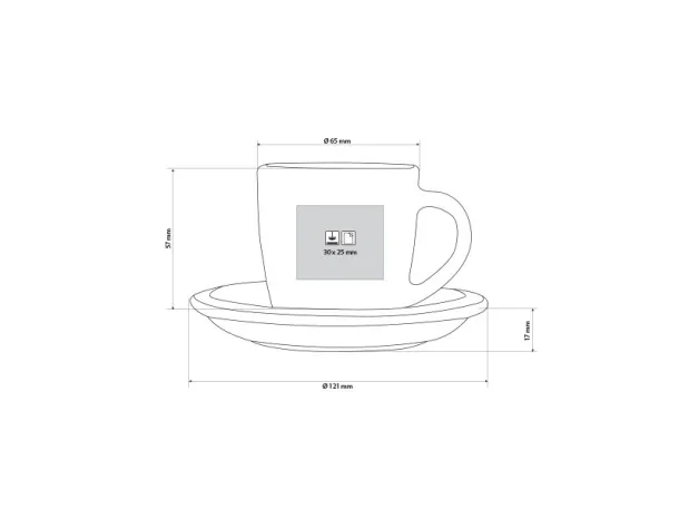 MOMENTO MINI šalica i tanjurić za Espresso, 100 ml - CASTELLI Bijela