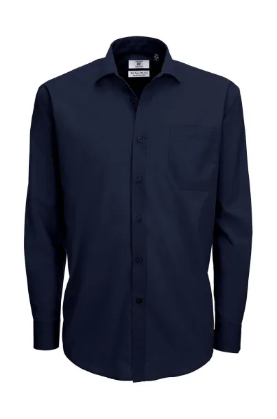  Smart LSL/men Poplin Shirt - B&C Navy