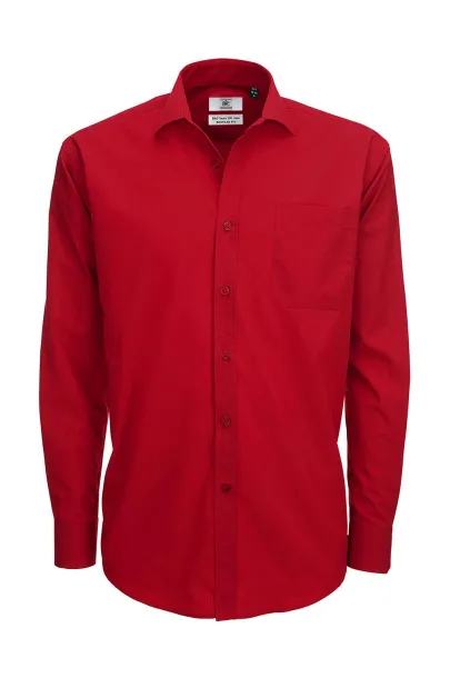  Smart LSL/men Poplin Shirt - B&C Deep Red