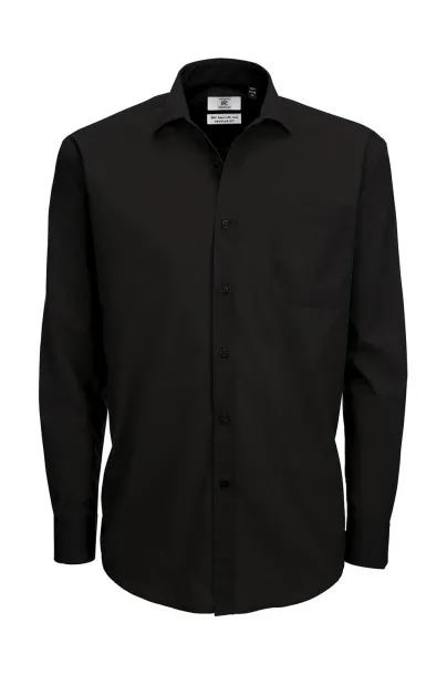  Smart LSL/men Poplin Shirt - B&C Black