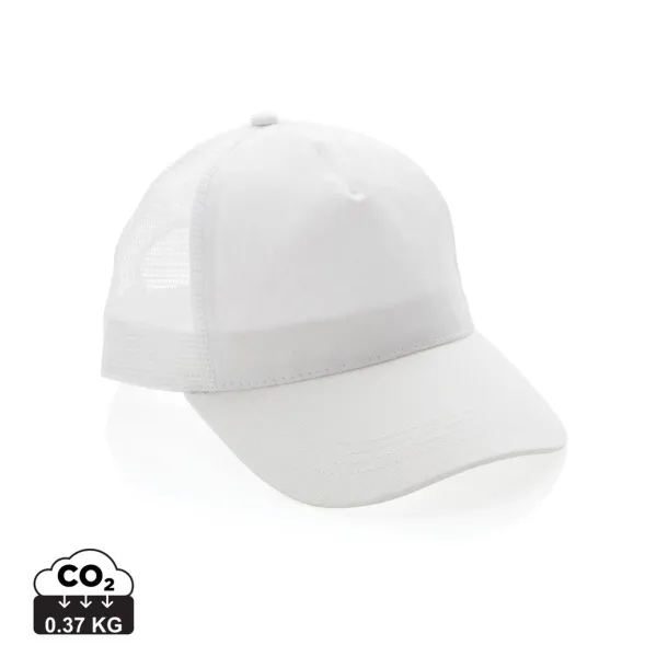  Impact AWARE™ Brushed rcotton 5 panel trucker cap 190gr - XD Collection White 