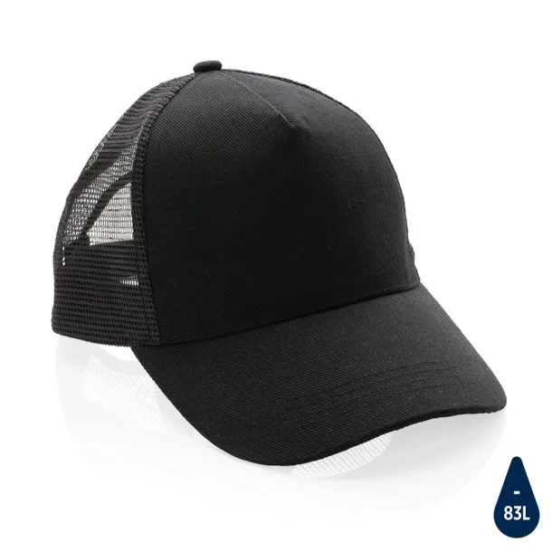  Impact AWARE™ Brushed rcotton 5 panel trucker cap 190gr - XD Collection Black 