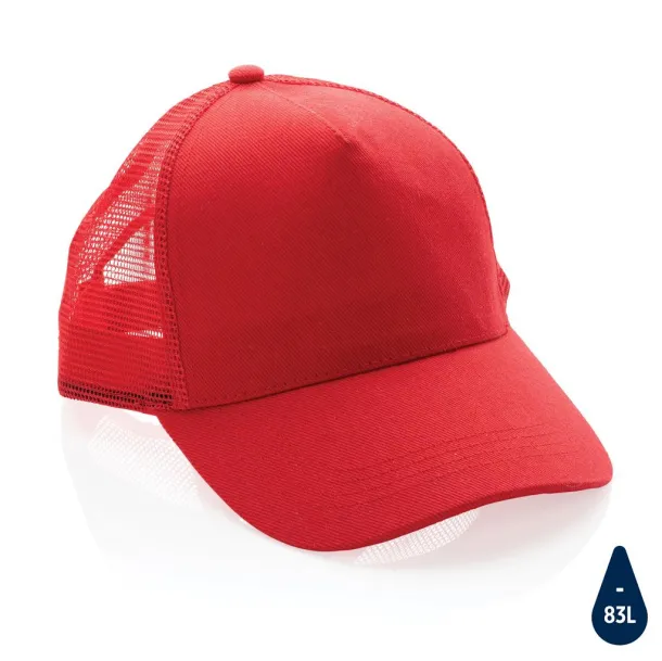  Impact AWARE™ Brushed rcotton 5 panel trucker cap 190gr - XD Collection Red 