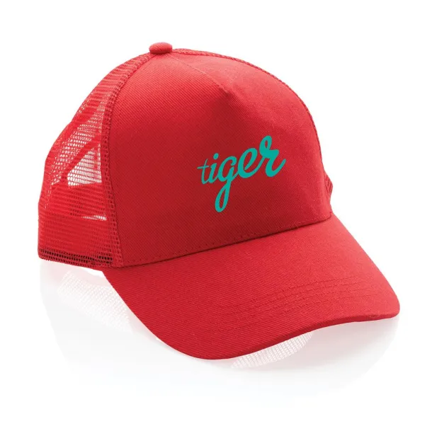  Impact AWARE™ Brushed rcotton 5 panel trucker cap 190gr - XD Collection Red 