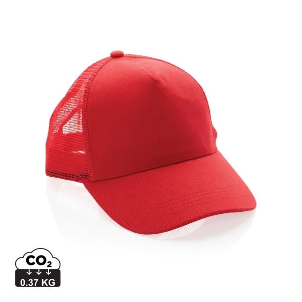  Impact AWARE™ Brushed rcotton 5 panel trucker cap 190gr - XD Collection Red 