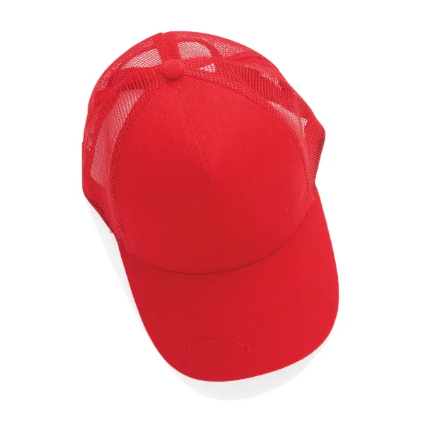  Impact AWARE™ Brushed rcotton 5 panel trucker cap 190gr - XD Collection Red 