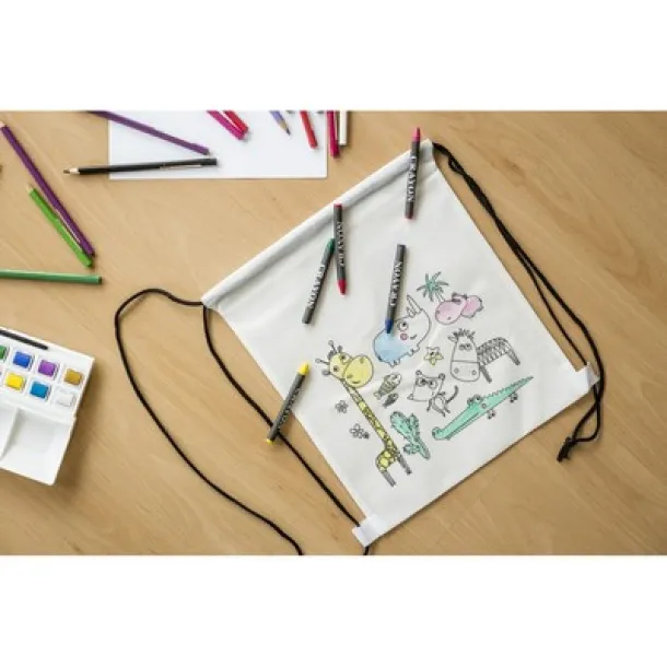  Drawstring bag for colouring, crayons white