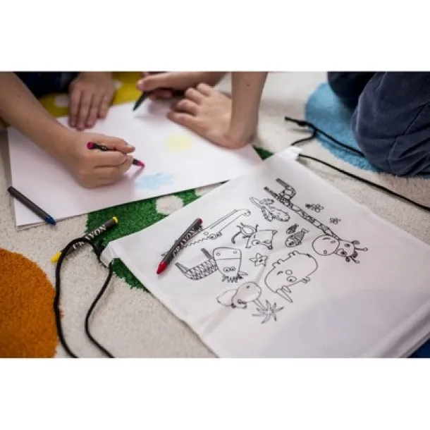  Drawstring bag for colouring, crayons Bijela