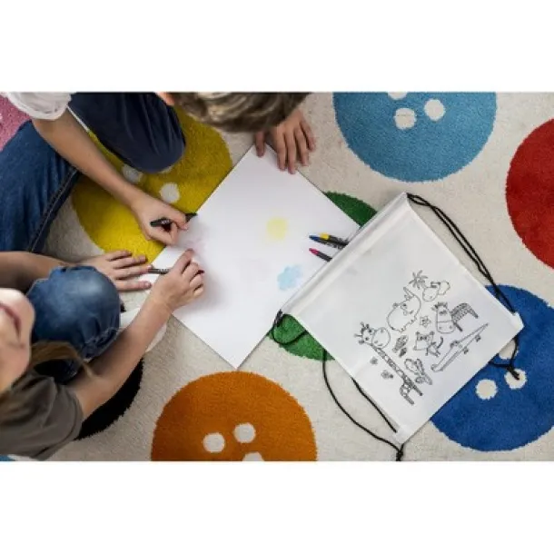  Drawstring bag for colouring, crayons Bijela