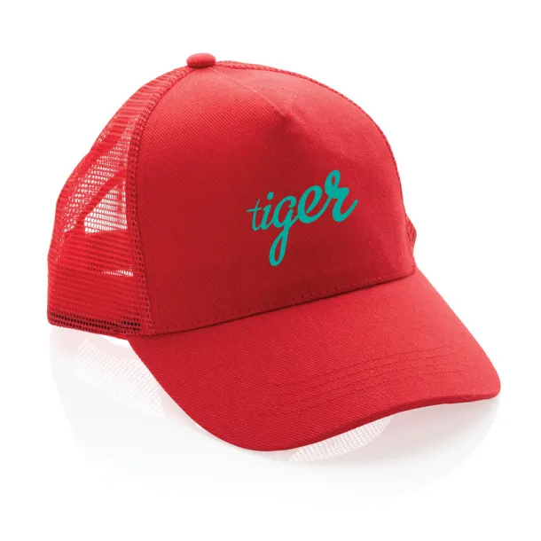  Impact AWARE™ Brushed rcotton 5 panel trucker cap 190gr - XD Collection Red 