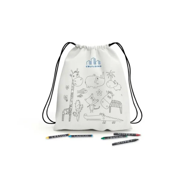  Drawstring bag for colouring, crayons Bijela
