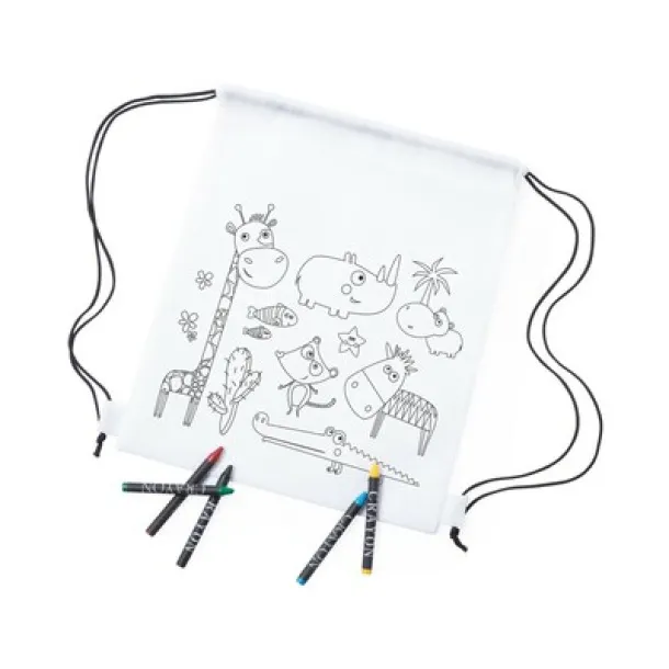  Drawstring bag for colouring, crayons Bijela