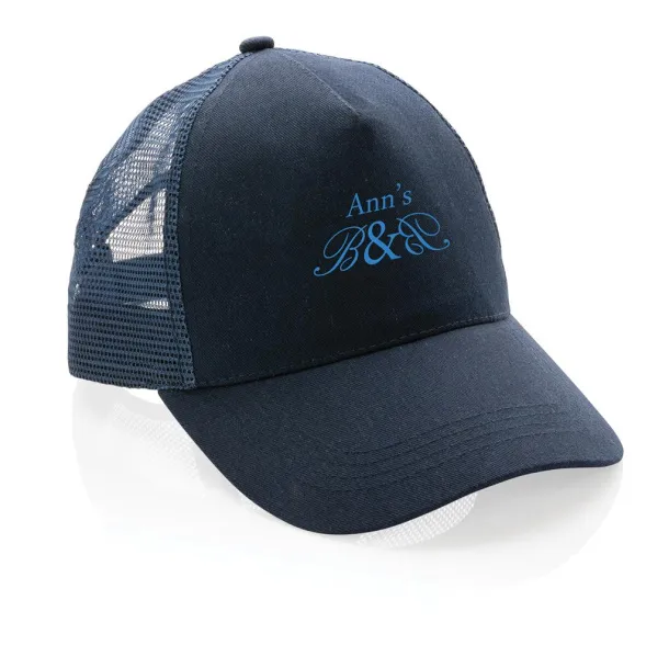  Impact AWARE™ Brushed rcotton 5 panel trucker cap 190gr - XD Collection Navy Blue 