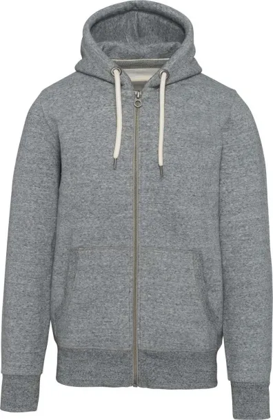  Muška vintage hoodica s patentom - Kariban Slub Grey Heather