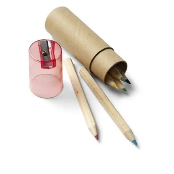  Colour pencil set with pencil sharpener Crvena