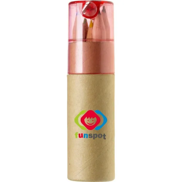  Colour pencil set with pencil sharpener Crvena