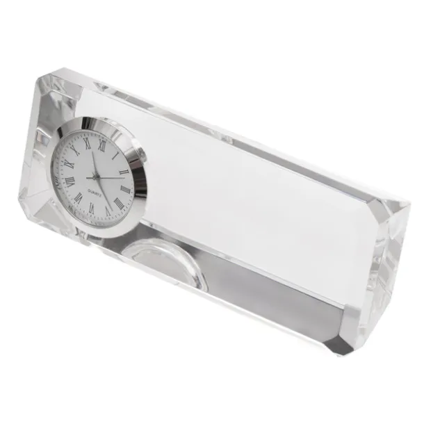 CRISTALINO CLOCK paperweight with table clock Transparent