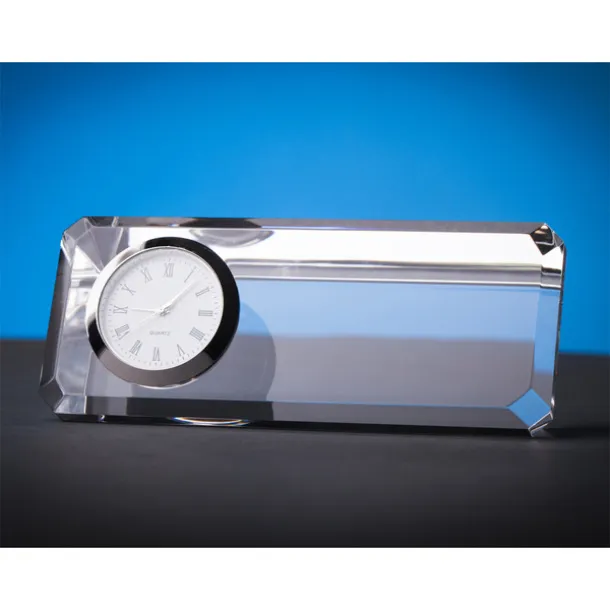 CRISTALINO CLOCK paperweight with table clock Transparent