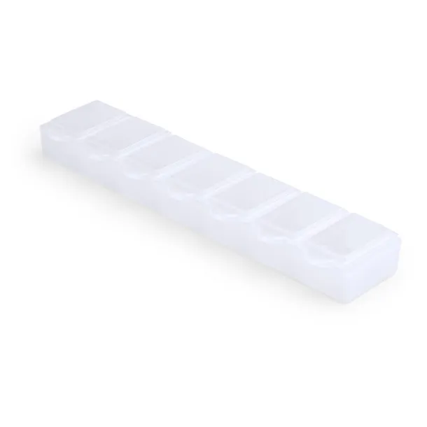  Pill box with 7 compartments white