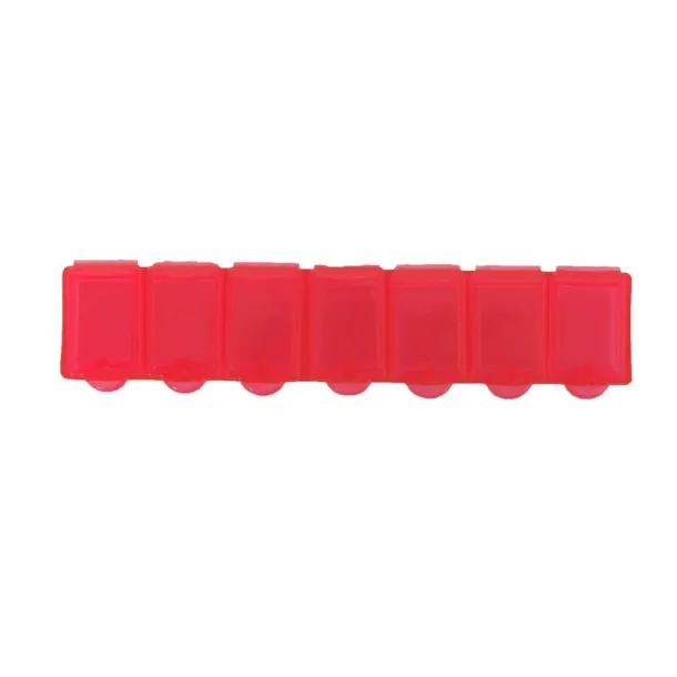  Pill box with 7 compartments red