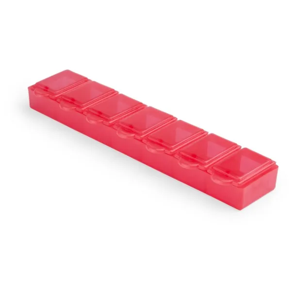  Pill box with 7 compartments red