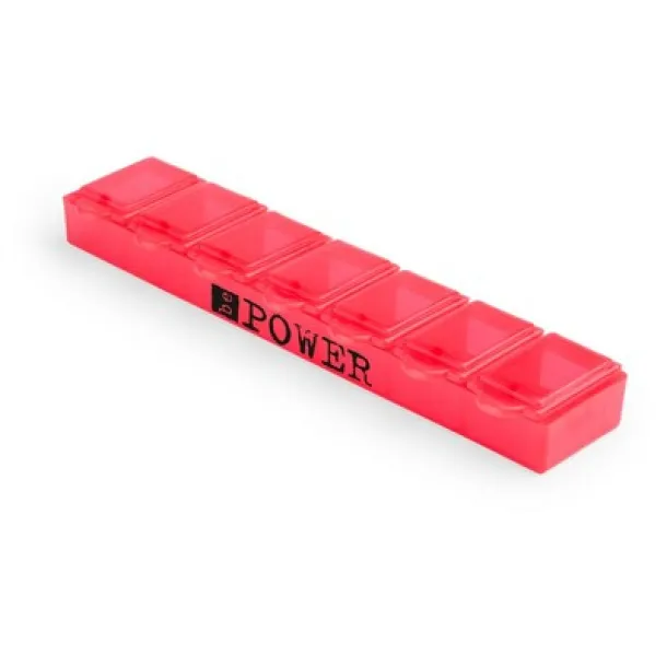  Pill box with 7 compartments red