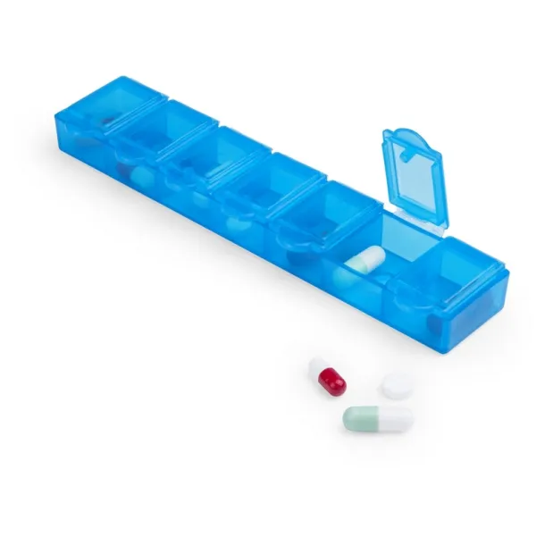  Pill box with 7 compartments blue