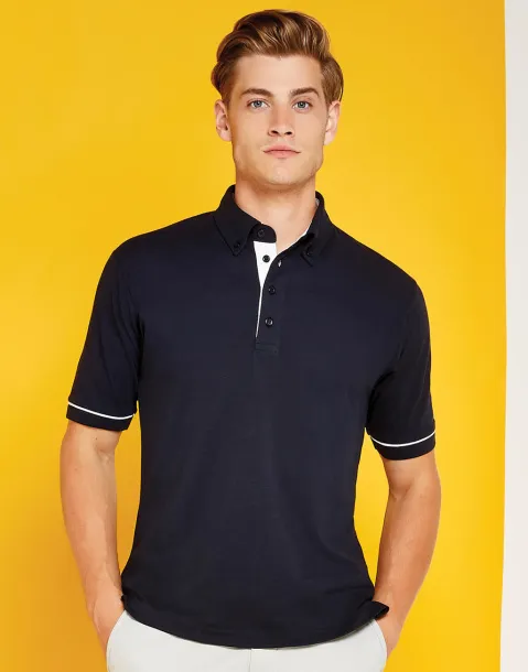  Classic Fit Button Down Contrast Polo Shirt - Kustom Kit