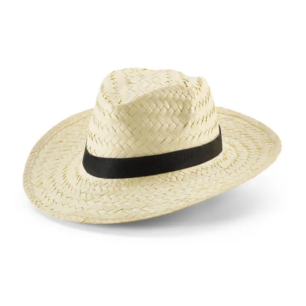 EDWARD POLI Natural straw hat Black