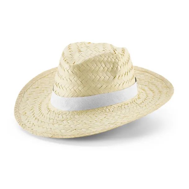 EDWARD POLI Natural straw hat White