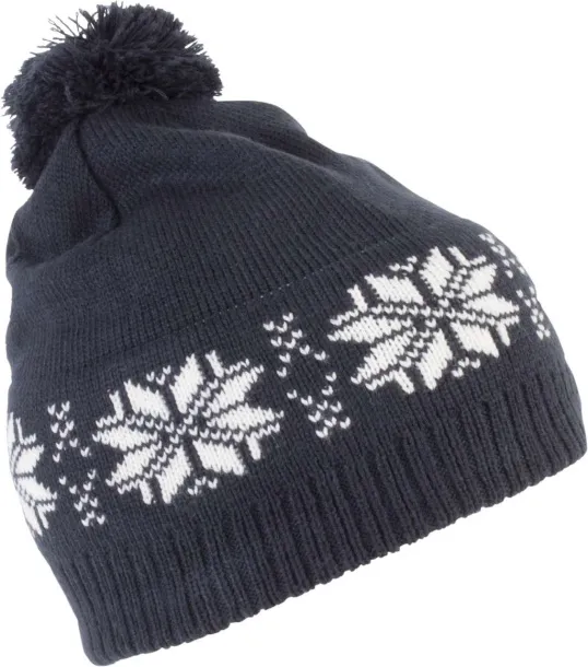  FAIR ISLE KNIT BEANIE - K-UP Night Navy