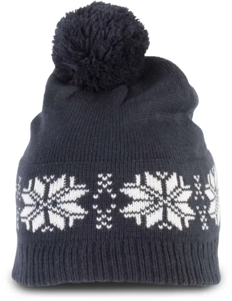  FAIR ISLE KNIT BEANIE - K-UP Night Navy