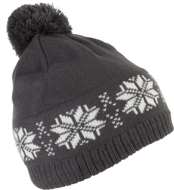  FAIR ISLE KNIT BEANIE - K-UP Charcoal