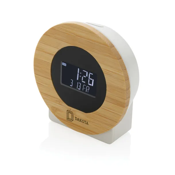  Utah RCS rplastic and FSC® bamboo LCD desk clock - XD Collection Brown 