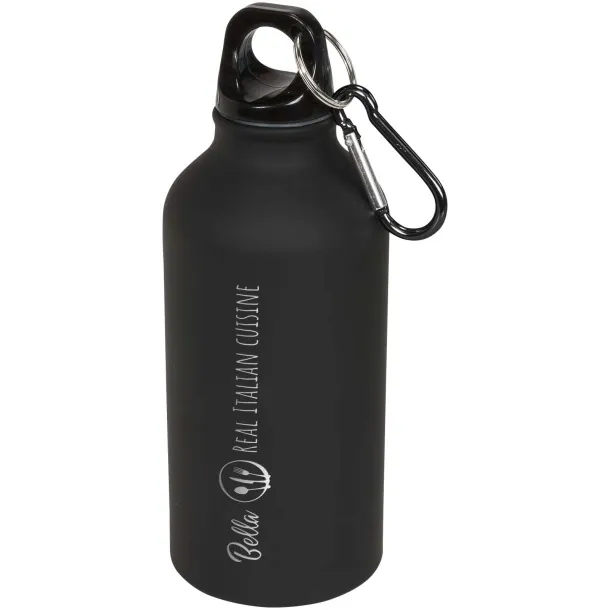 Oregon 400 ml matte sport bottle with carabiner Solid black