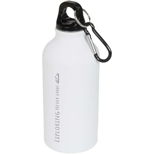 Oregon 400 ml matte sport bottle with carabiner - Unbranded White