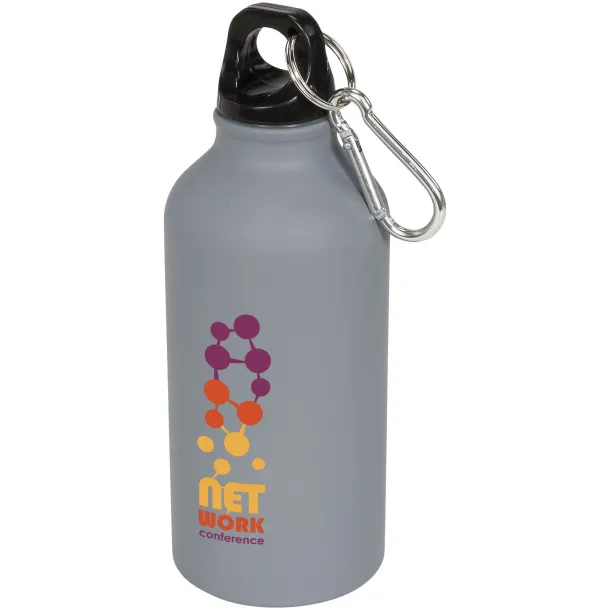 Oregon 400 ml matte sport bottle with carabiner Grey