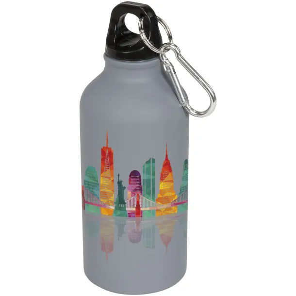 Oregon 400 ml matte sport bottle with carabiner Grey