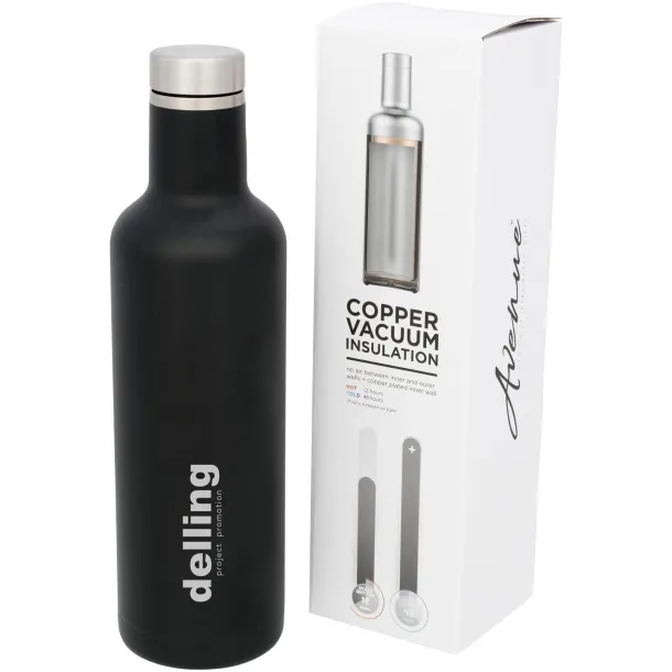 Pinto 750 ml copper vacuum insulated bottle Crna