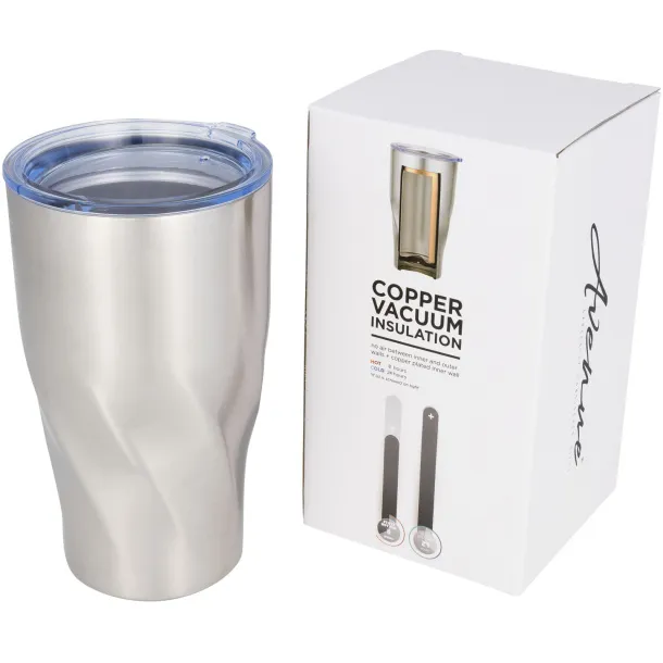 Hugo 470 ml copper vacuum insulated tumbler - Avenue Silver