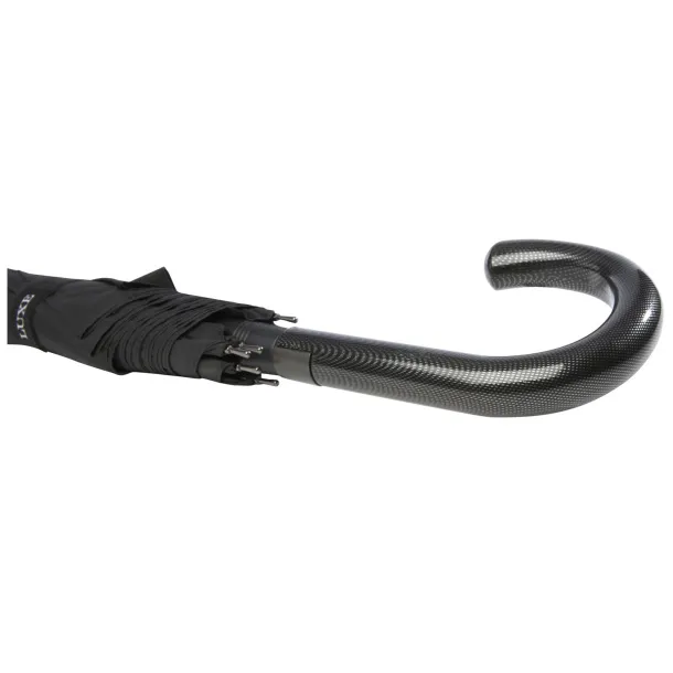 Fontana 23" auto open umbrella with carbon look and crooked handle - Luxe Crna